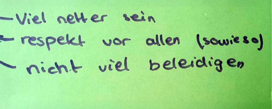 Rückmeldung: Wir hätten eigentlich mehr machen können.